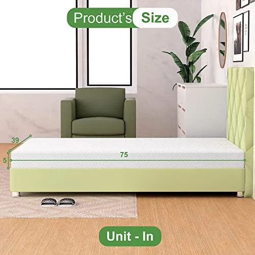 FDW 5 Inch Gel Memory Foam Mattress Medium-Firm Mattress for Pressure Relief & Cooler Sleep Mattress for Kid Adults CertiPUR-US Certified Mattress in a Box,Twin