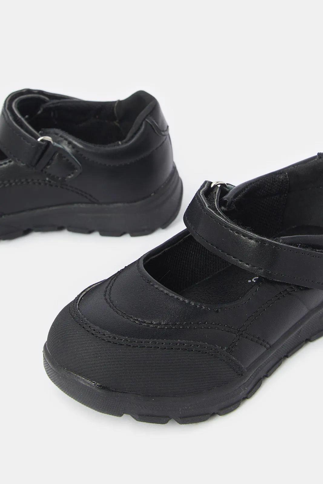 Girls Black Velcro Strap Mary Jane