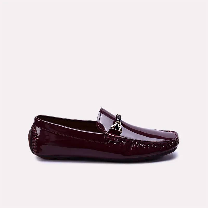 Griffith Maroon Glossy Horsebit Loafers 0130870