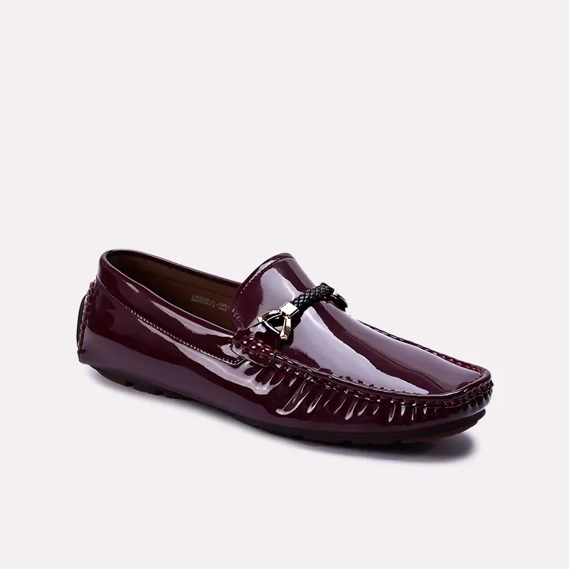 Griffith Maroon Glossy Horsebit Loafers 0130870