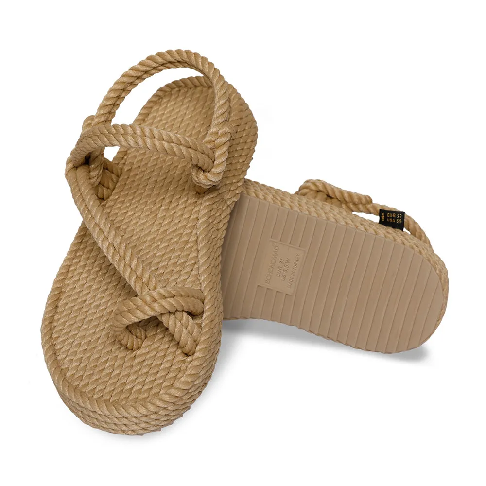 Hawaii Platform Sandals Beige