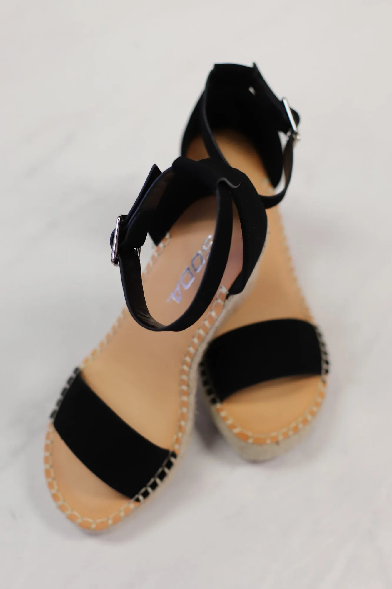 Hazel Espadrille Wedges: Black