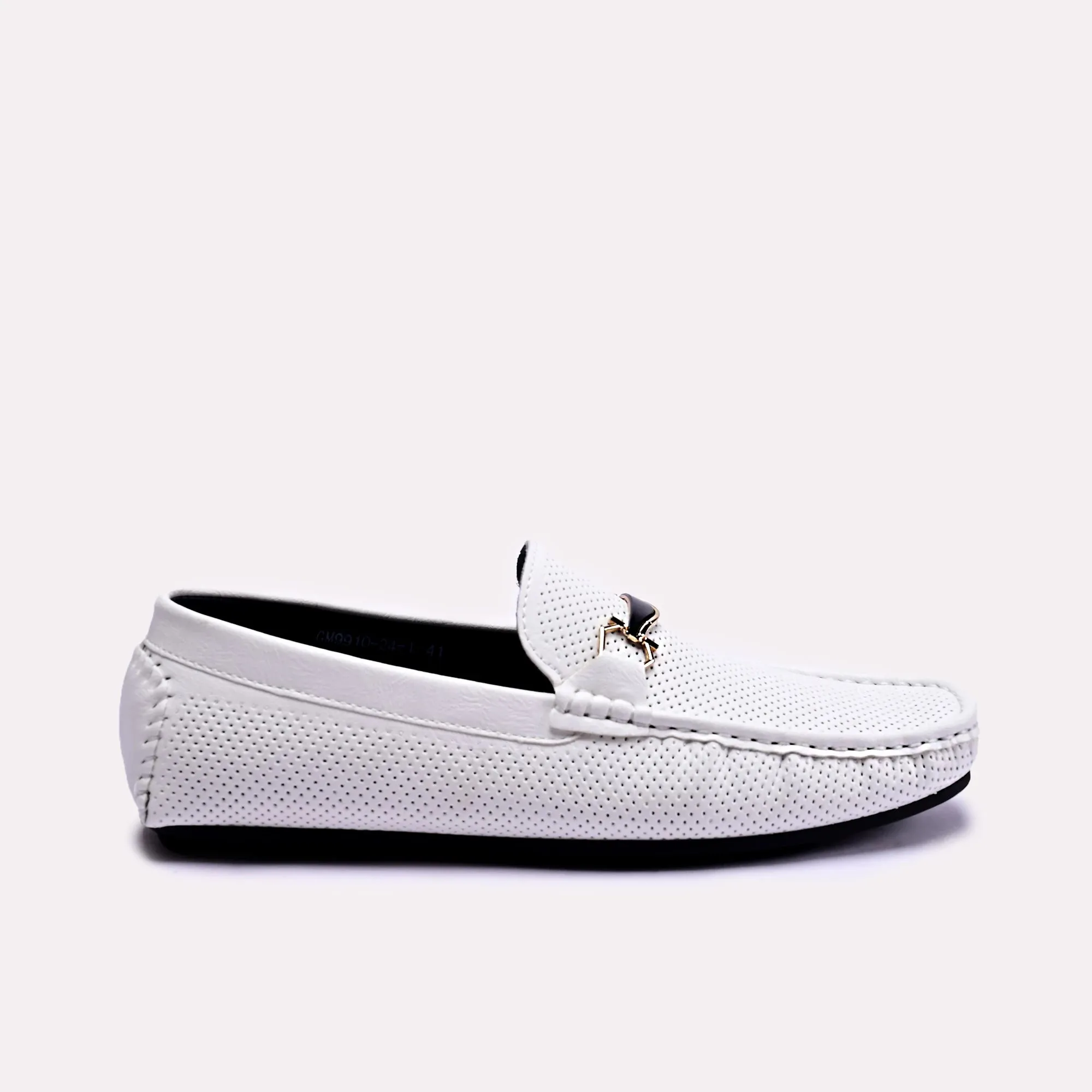 Hilton White Perforated Loafers 0130777