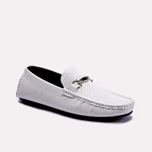 Hilton White Perforated Loafers 0130777