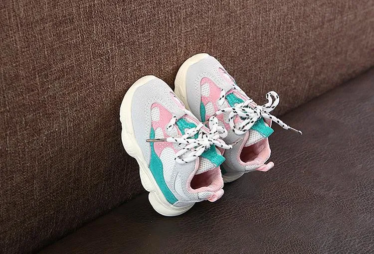 Infant Casual Running Shoes Sneaker Green Pink