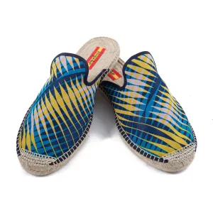 JACY Blue/Yellow Mule Espadrilles