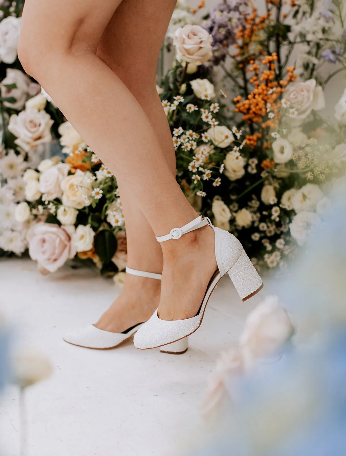 Jazzy - Pearl Wide Fit Round Toe Bridal Heel