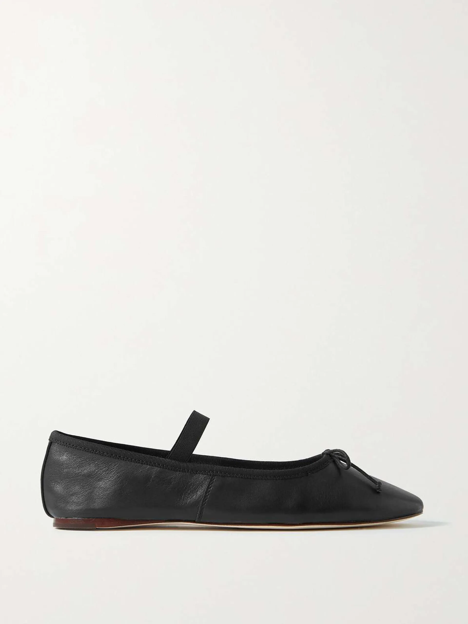 Leonie bow-embellished leather flats