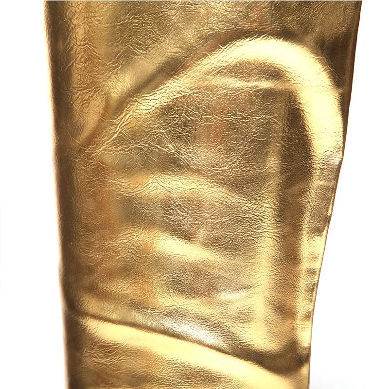 LuxeGold Exotic Pointed Toe Slip-on Knee-High Boots