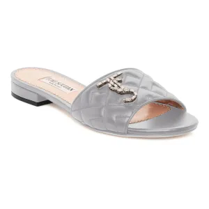 Madison Hope  Low Heel Slide- Silver