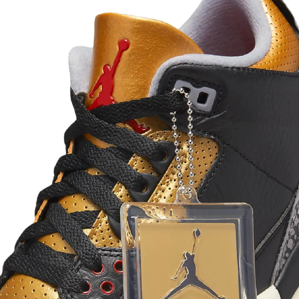 Nike Air Jordan 3 Retro Sneakers, Black/Gold/Beige