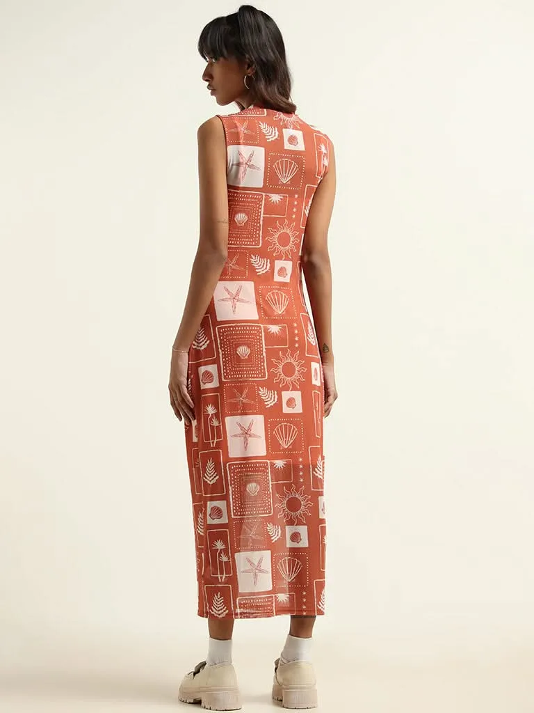 Nuon Rust Maxi Dress