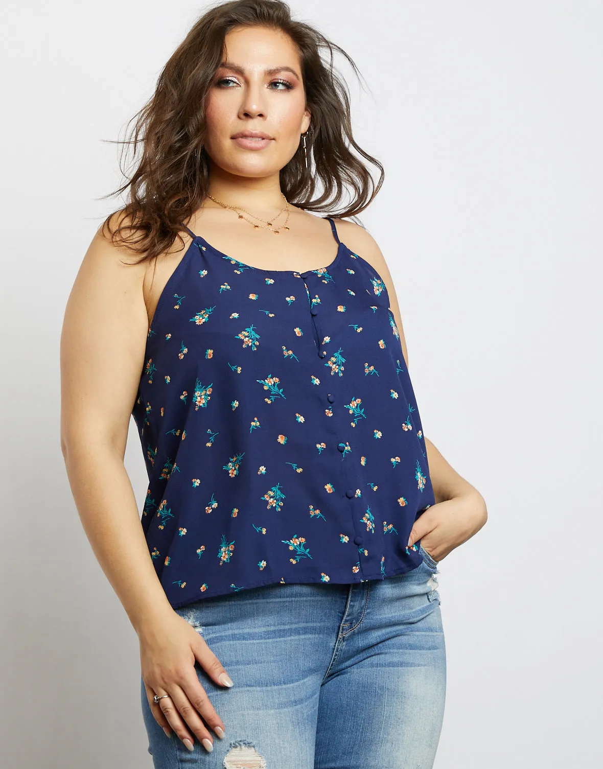 Plus Size All You Need Is Floral Tank Top