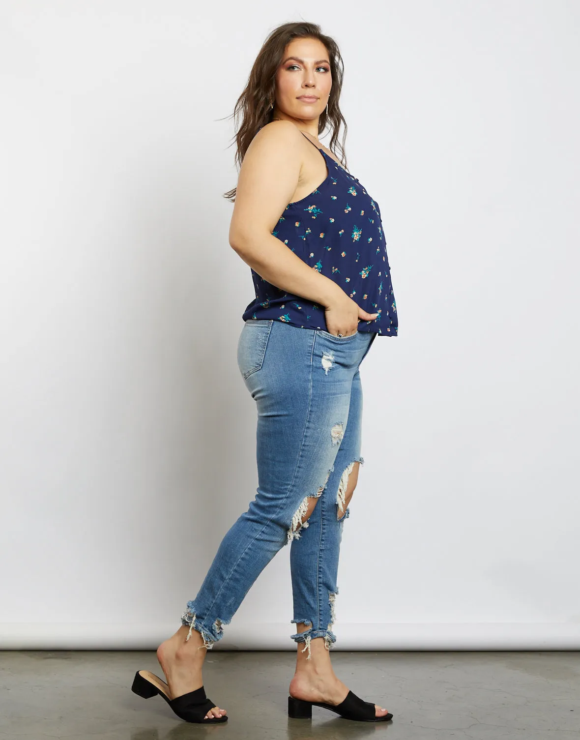 Plus Size All You Need Is Floral Tank Top