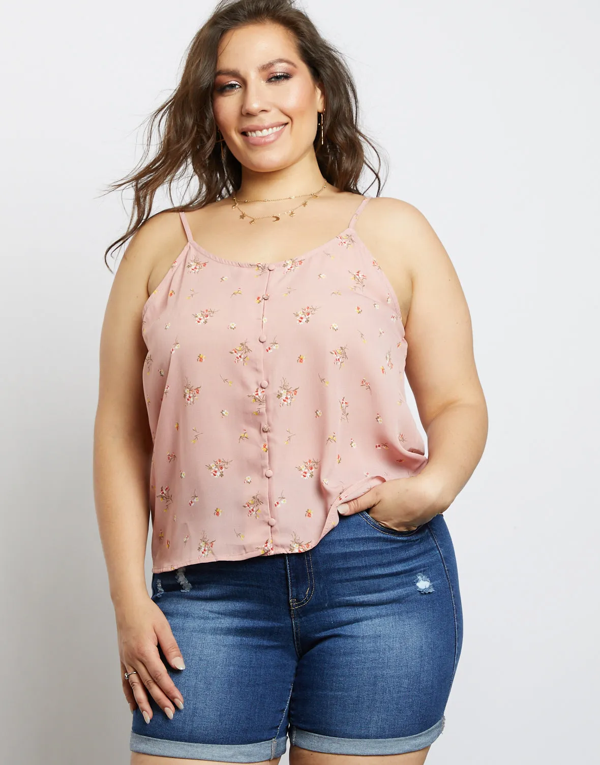 Plus Size All You Need Is Floral Tank Top