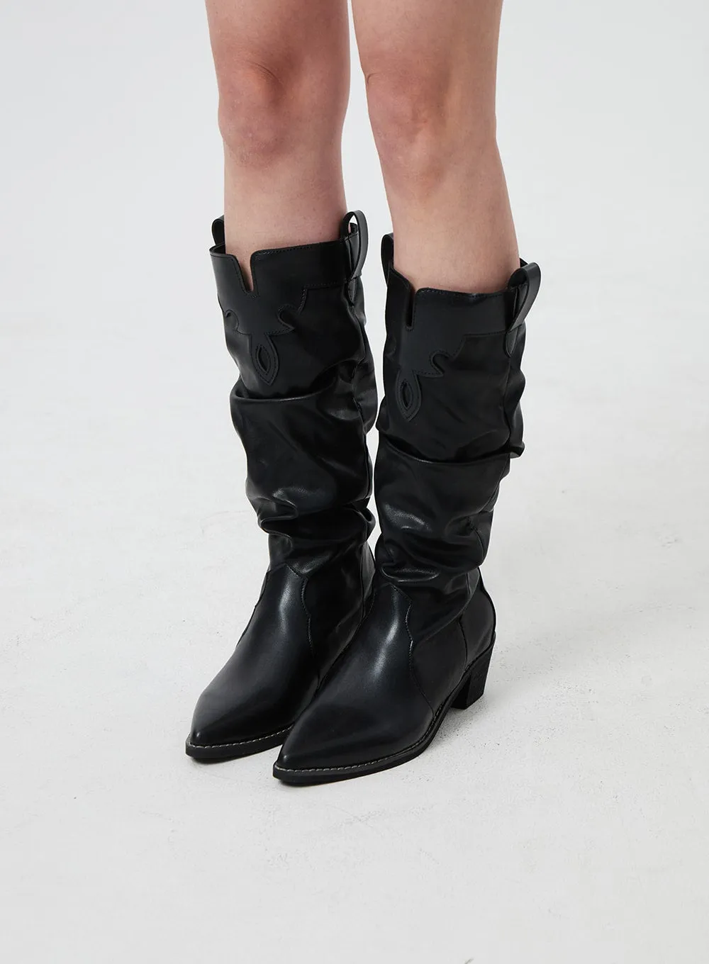 Pointed Toe Knee High Boots CF322