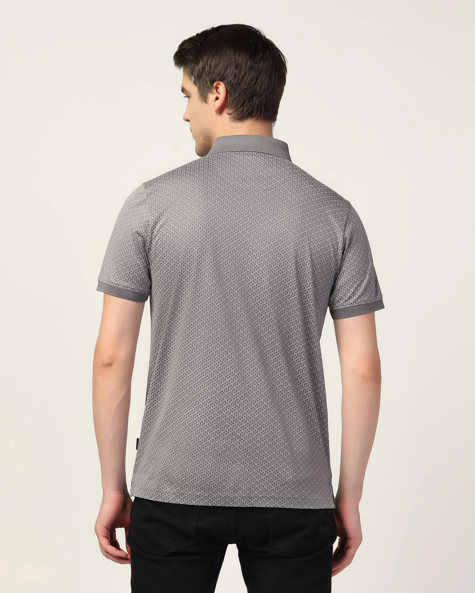 Polo Grey Printed T-Shirt - Perla