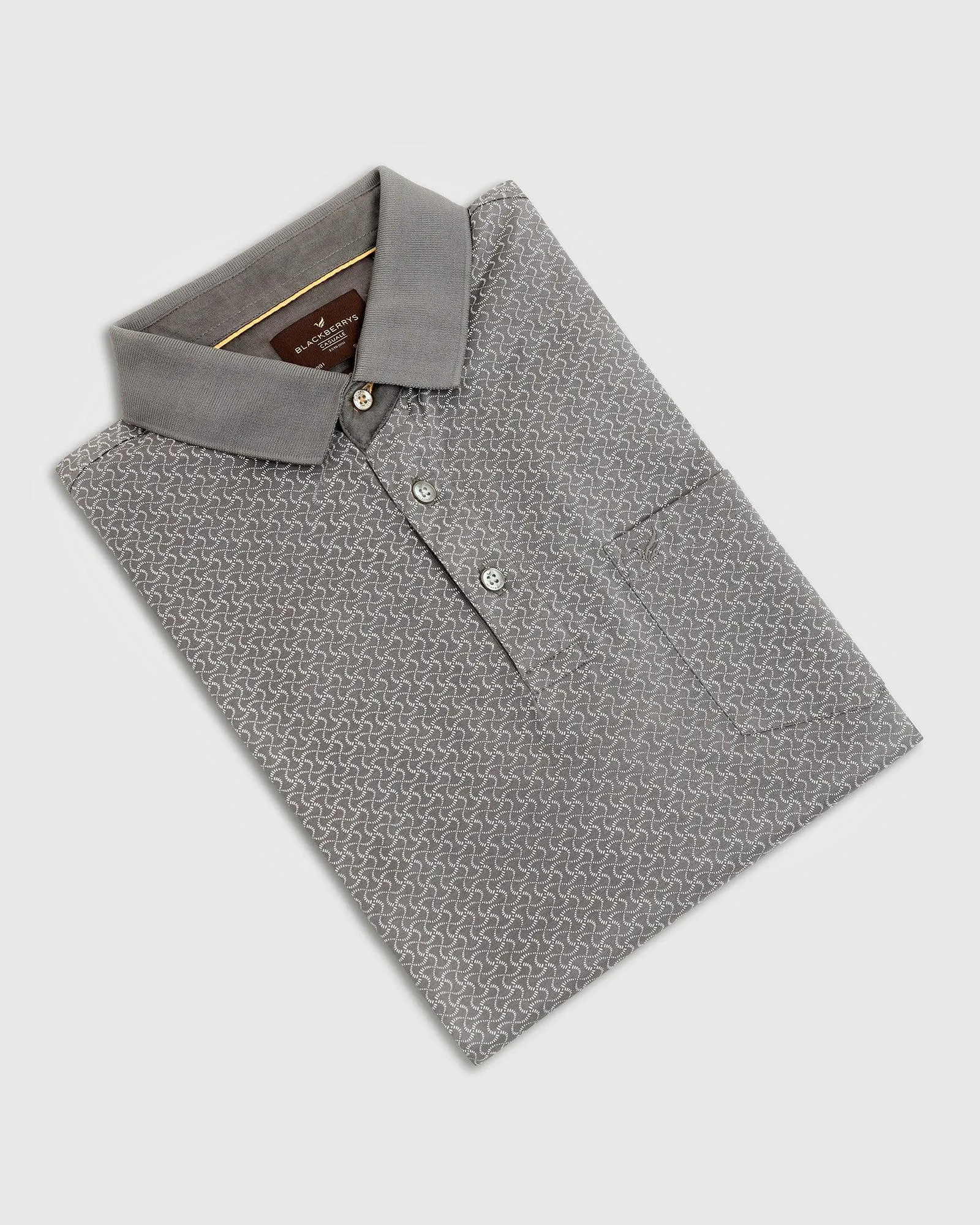 Polo Grey Printed T-Shirt - Perla