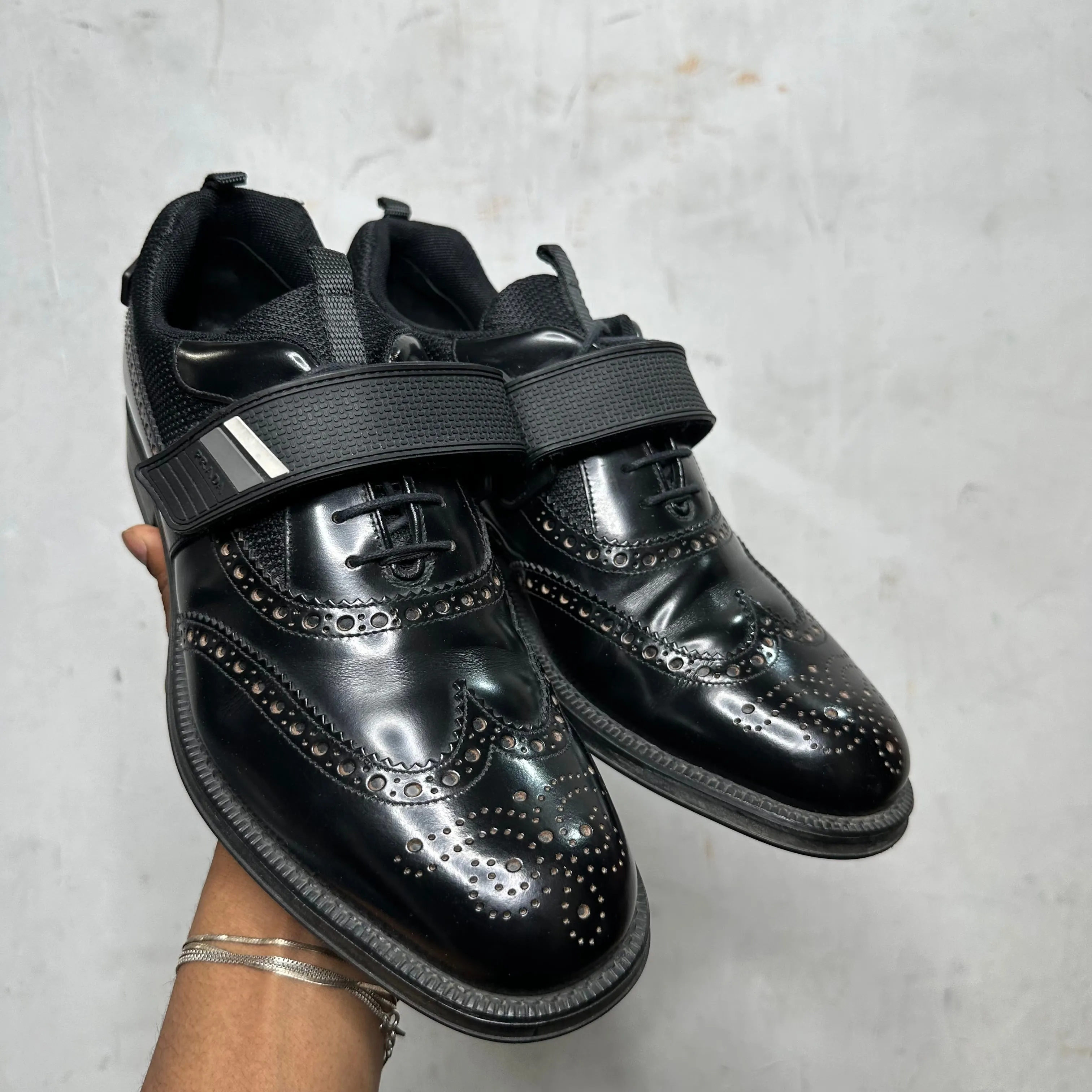 PRADA Strapped Leather Derby