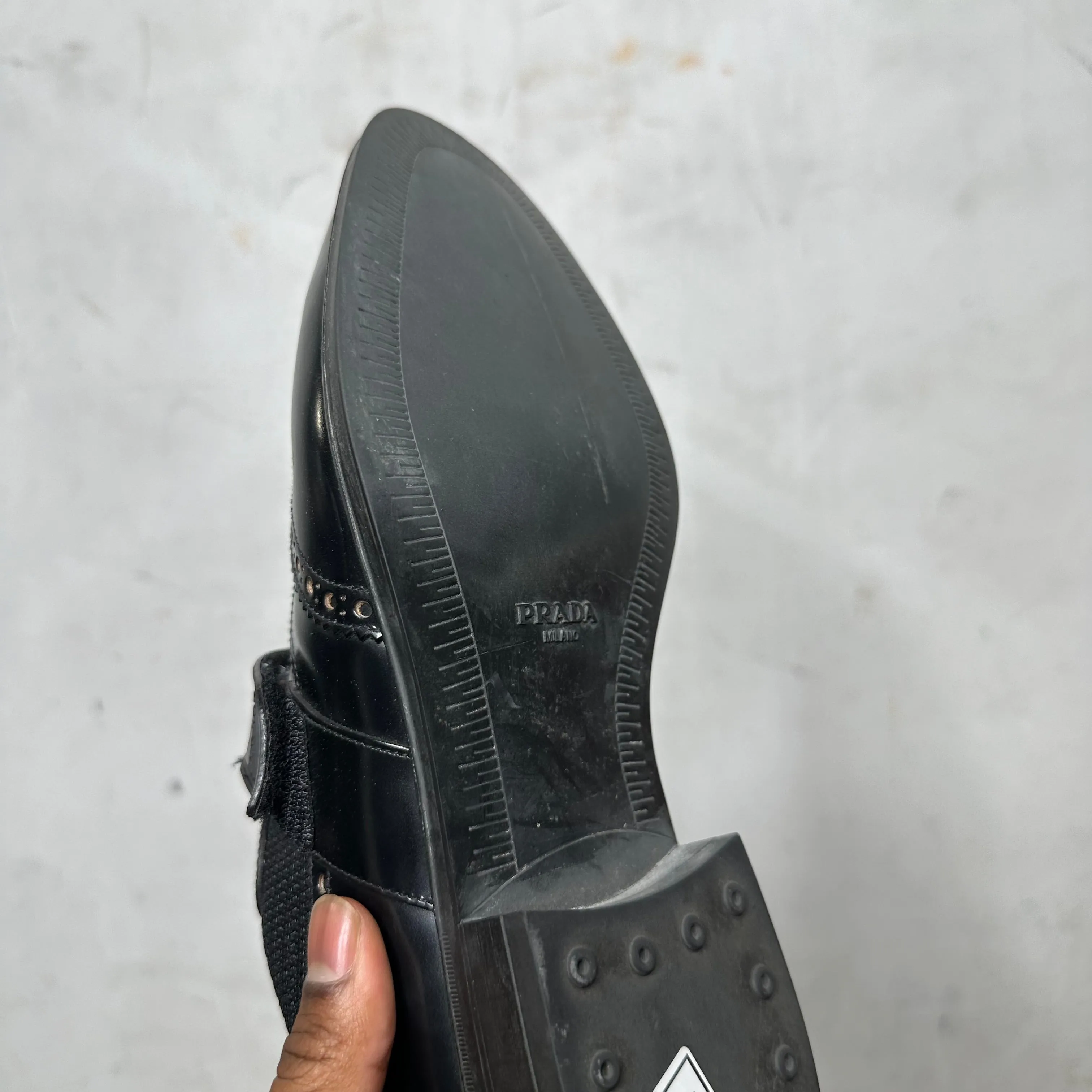 PRADA Strapped Leather Derby