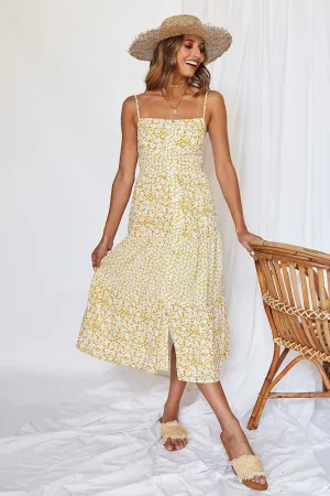 Raised In Provence Midi Dress Yellow