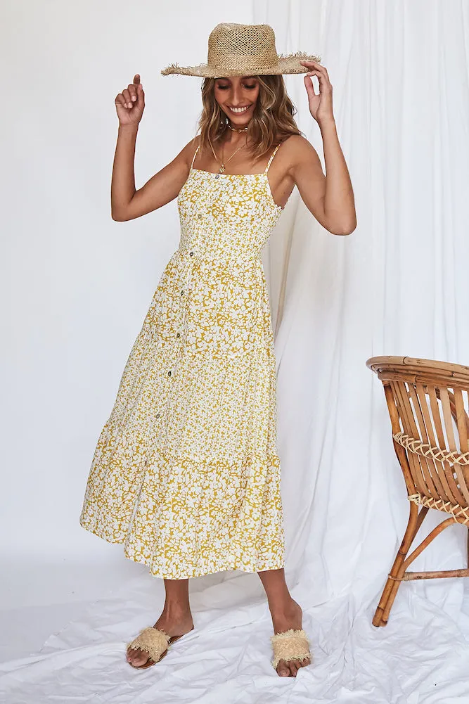 Raised In Provence Midi Dress Yellow