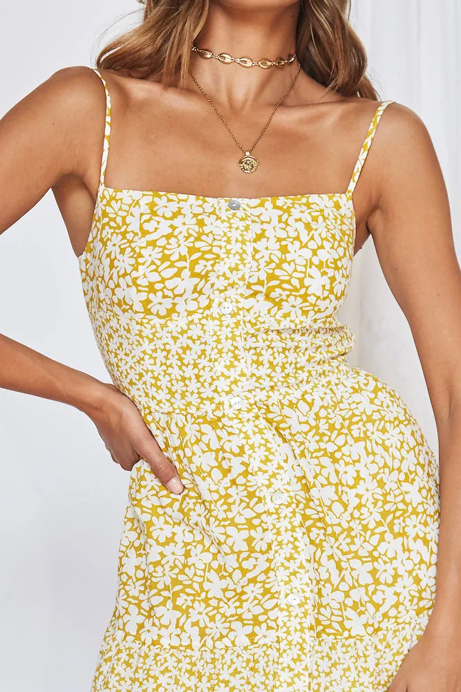 Raised In Provence Midi Dress Yellow