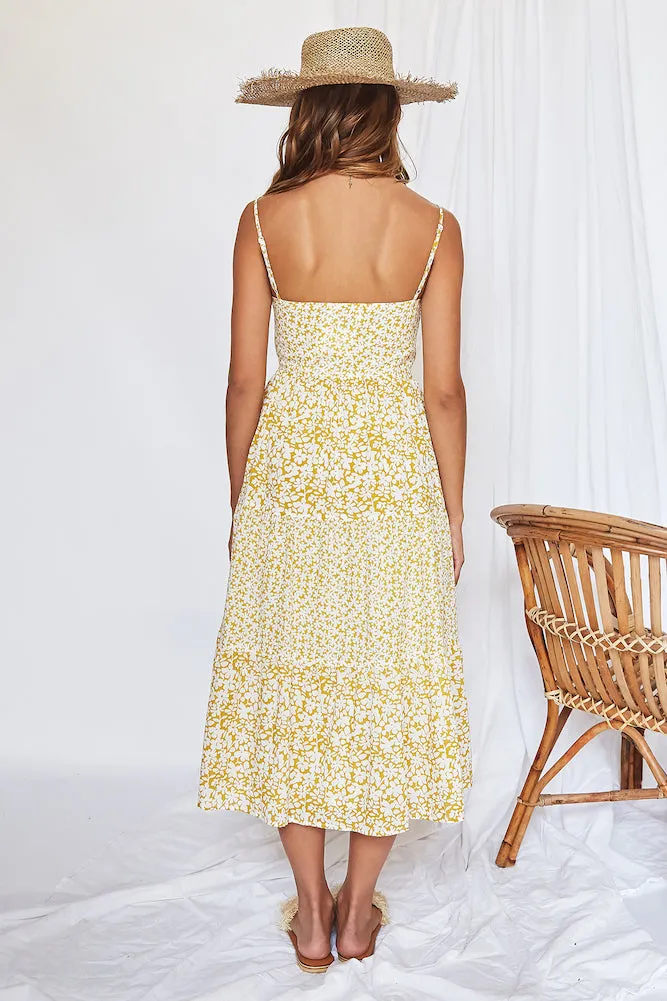 Raised In Provence Midi Dress Yellow