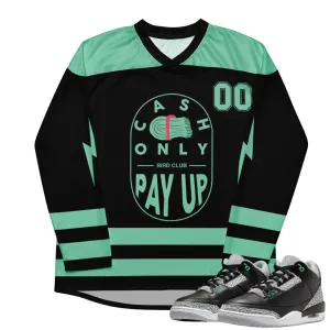 Retro 3 Green Glow Hockey Style Shirt