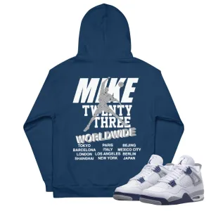 Retro 4 Midnight Navy Cement Hoodie