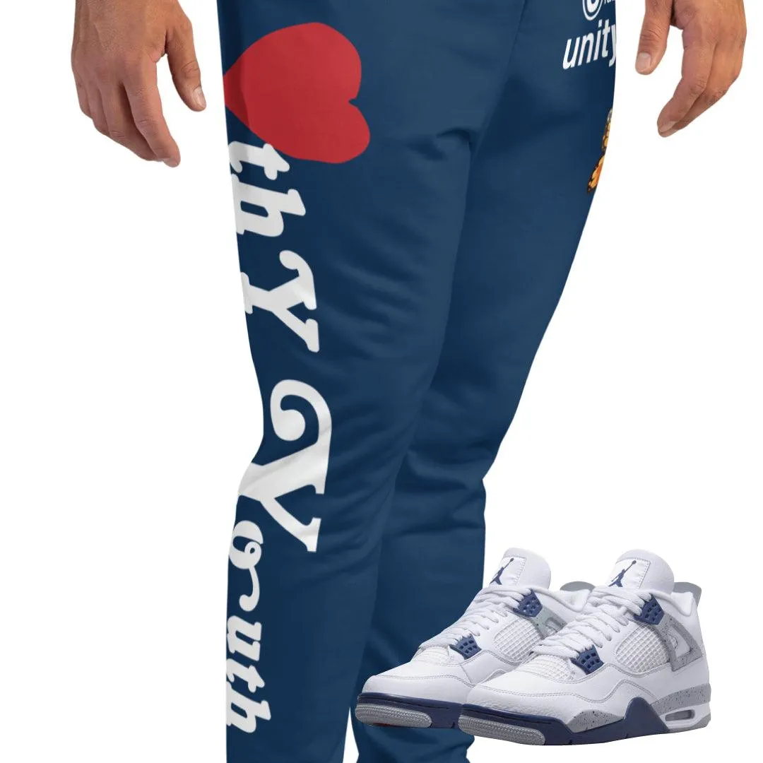 Retro 4 Midnight Navy Cement Unity Joggers