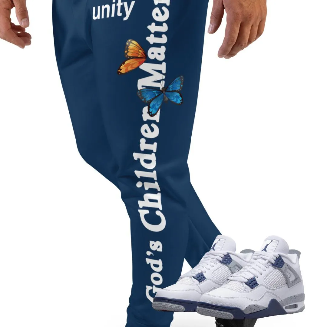 Retro 4 Midnight Navy Cement Unity Joggers