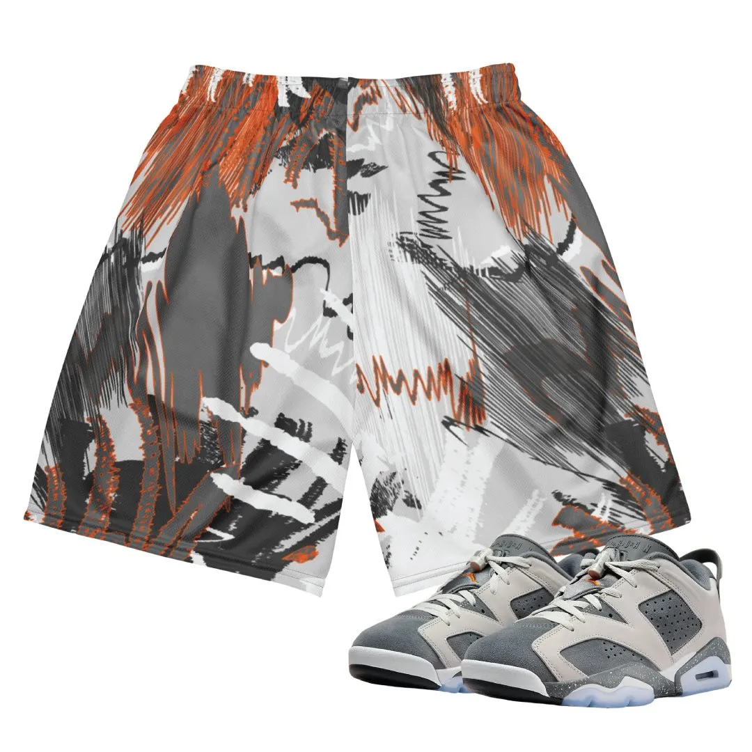 RETRO 6 LOW PSG "CEMENT GREY" Camo MESH SHORTS