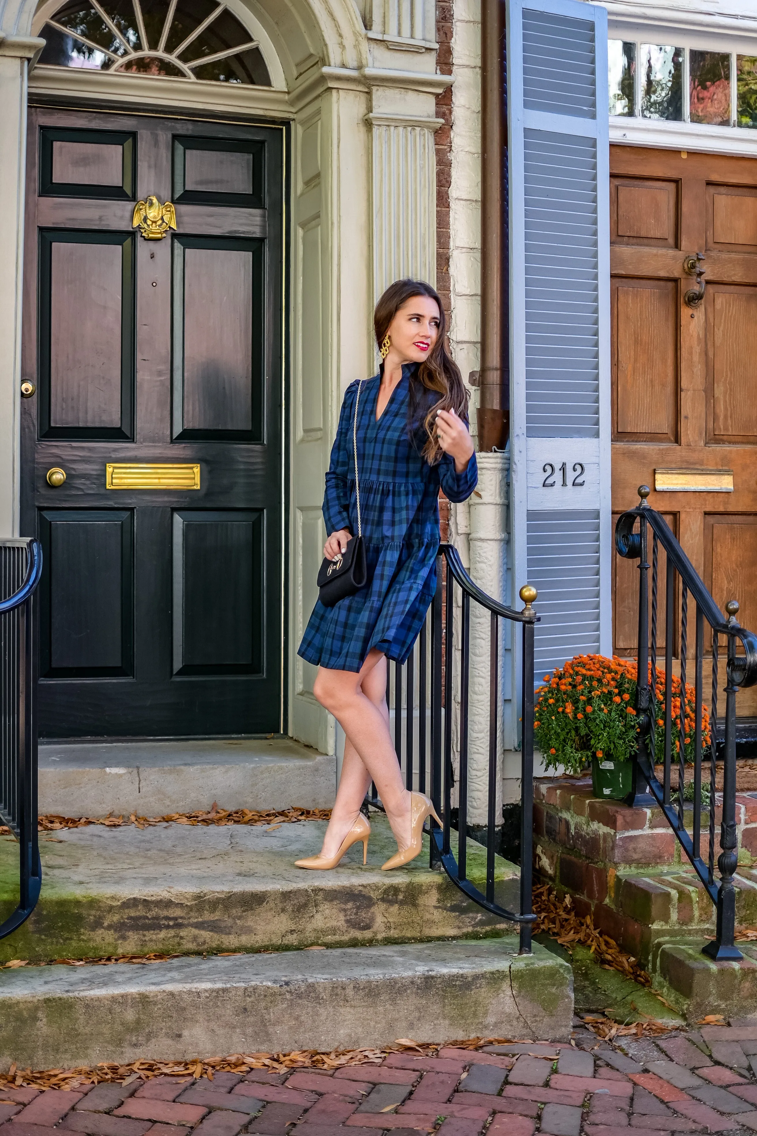 Sail to Sable Highlands Dress - Blackwatch Plaid