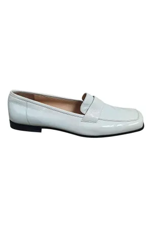 SALVATORE FERRAGAMO White Patent Leather Square Toe Court Shoes (US 9 B | UK 7)