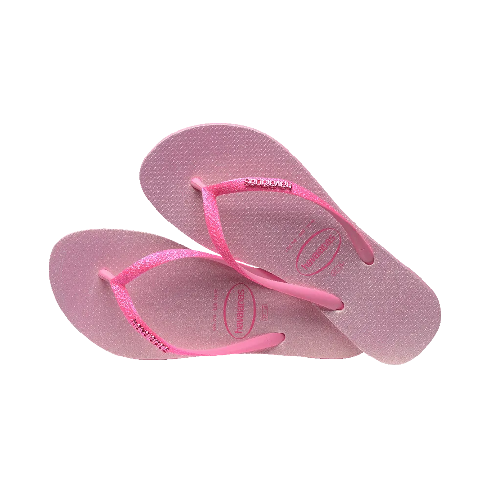 Slim Glitter Iridescent Flip Flops