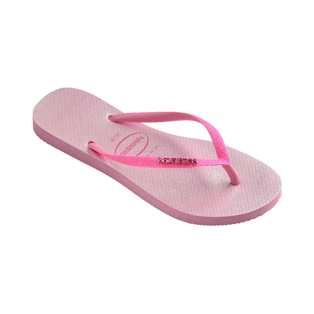 Slim Glitter Iridescent Flip Flops