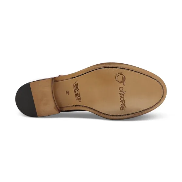 Slippers in pelle color brandy