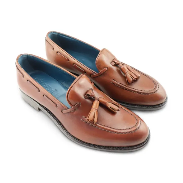 Slippers in pelle color brandy