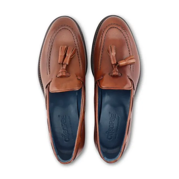 Slippers in pelle color brandy