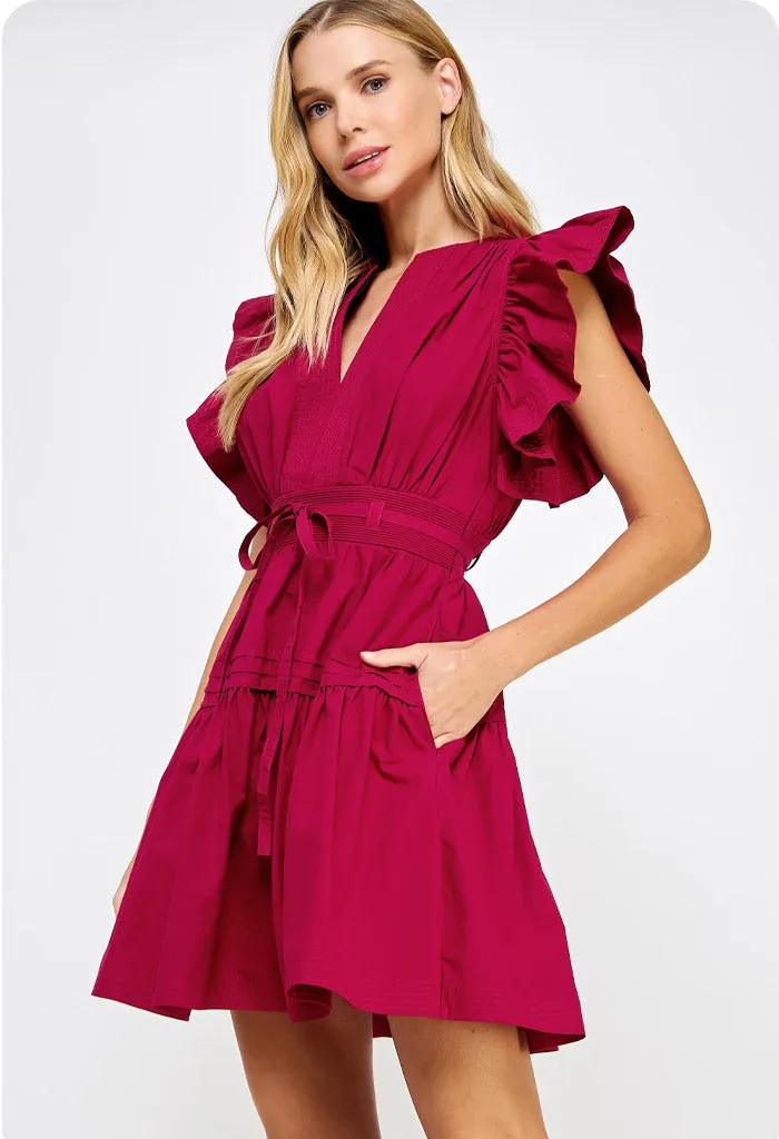 Sutton Mini Dress-Burgundy