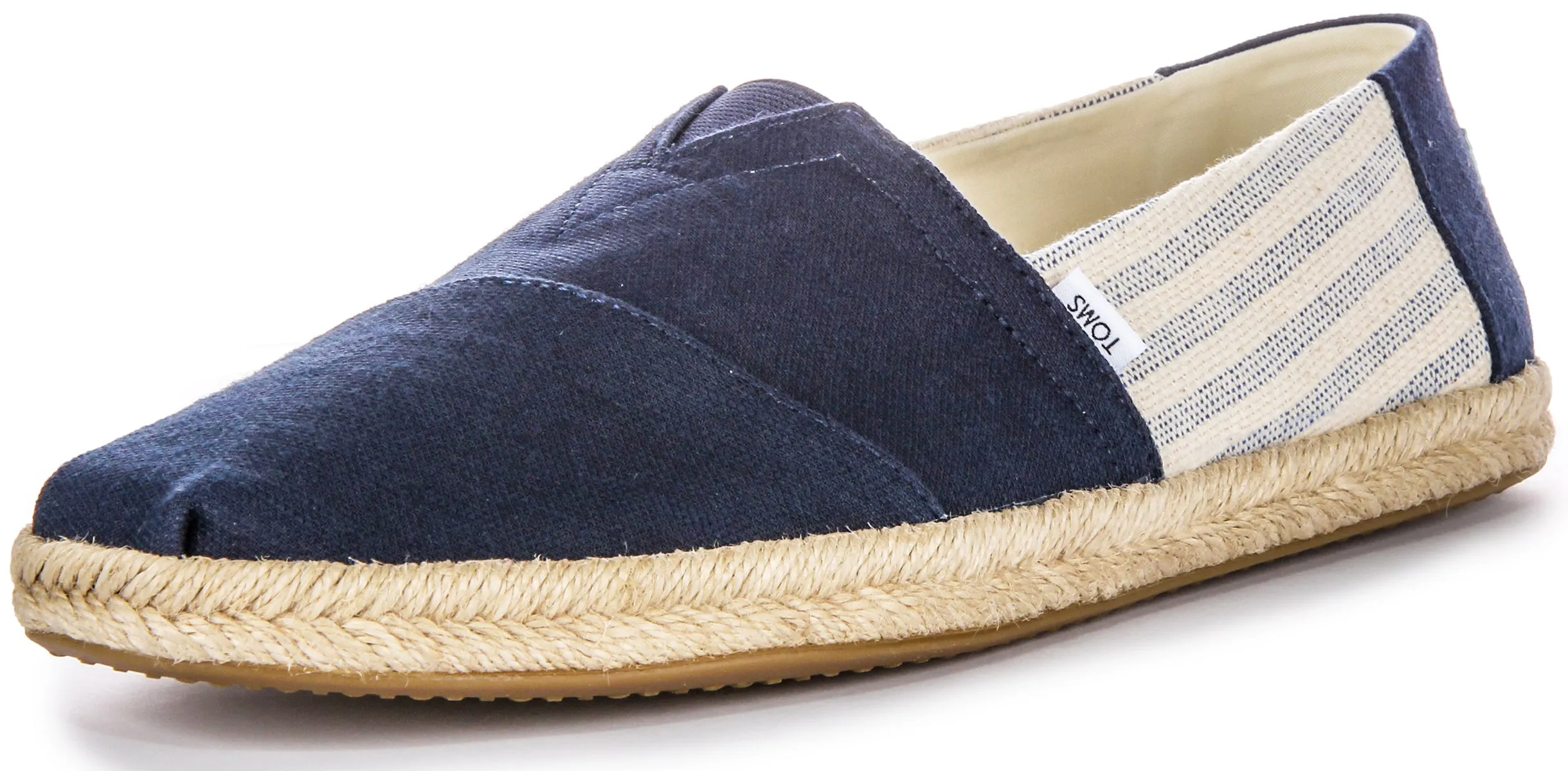 Toms Alpargata Strip Rope Sole In Navy For Men