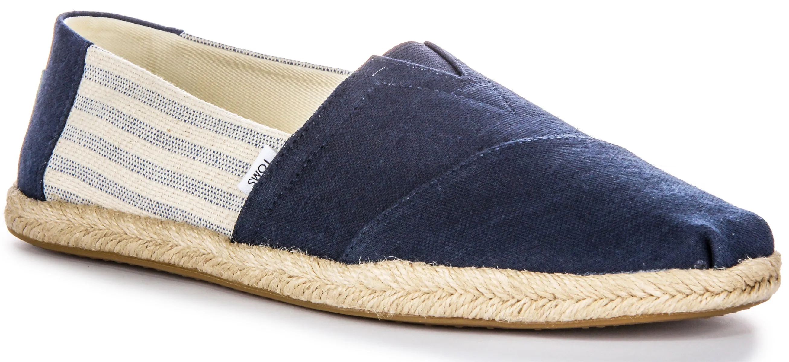 Toms Alpargata Strip Rope Sole In Navy For Men