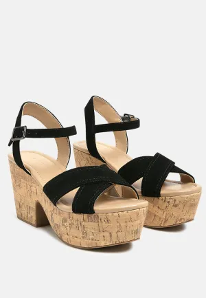 ULLA High Heeled Block Sandal in Black