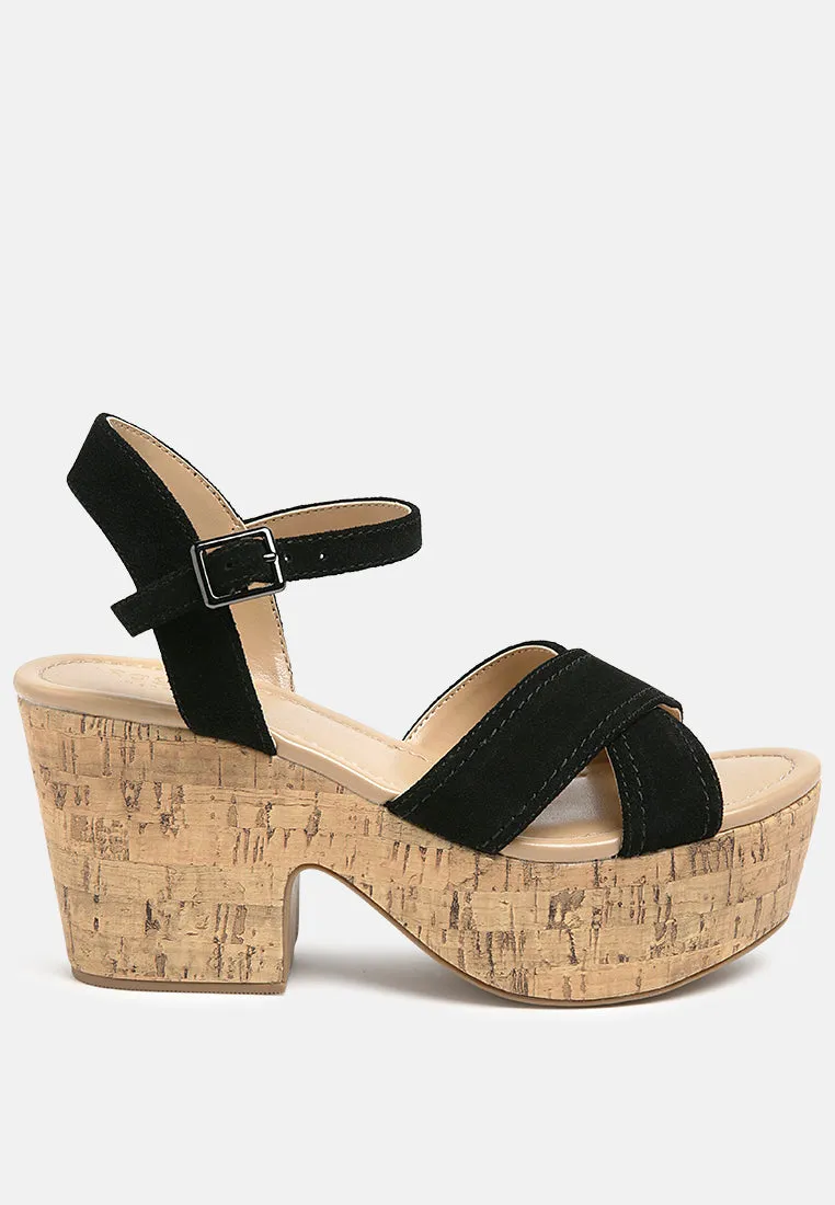 ULLA High Heeled Block Sandal in Black