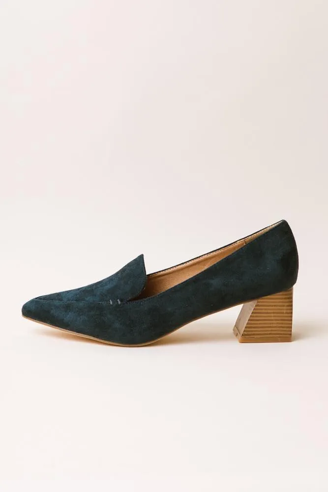 Viv Heeled Loafers in Teal