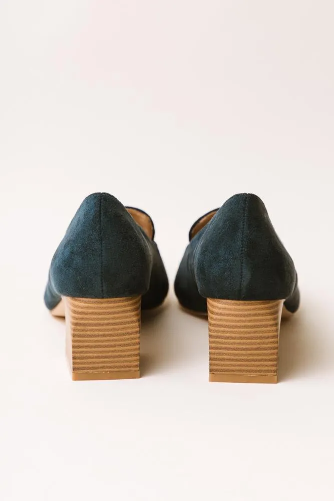 Viv Heeled Loafers in Teal