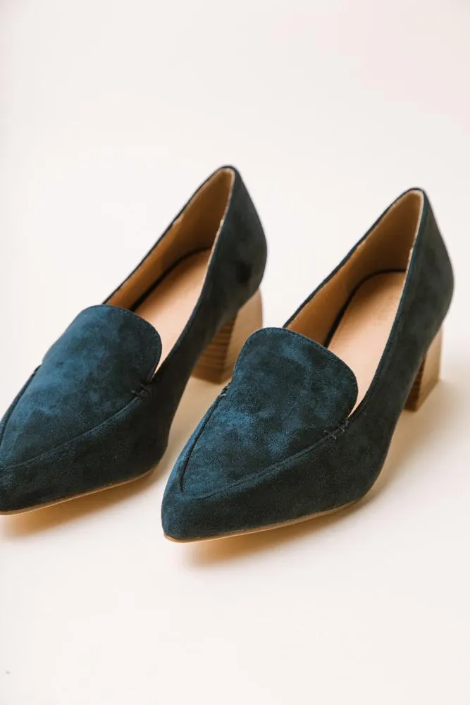 Viv Heeled Loafers in Teal