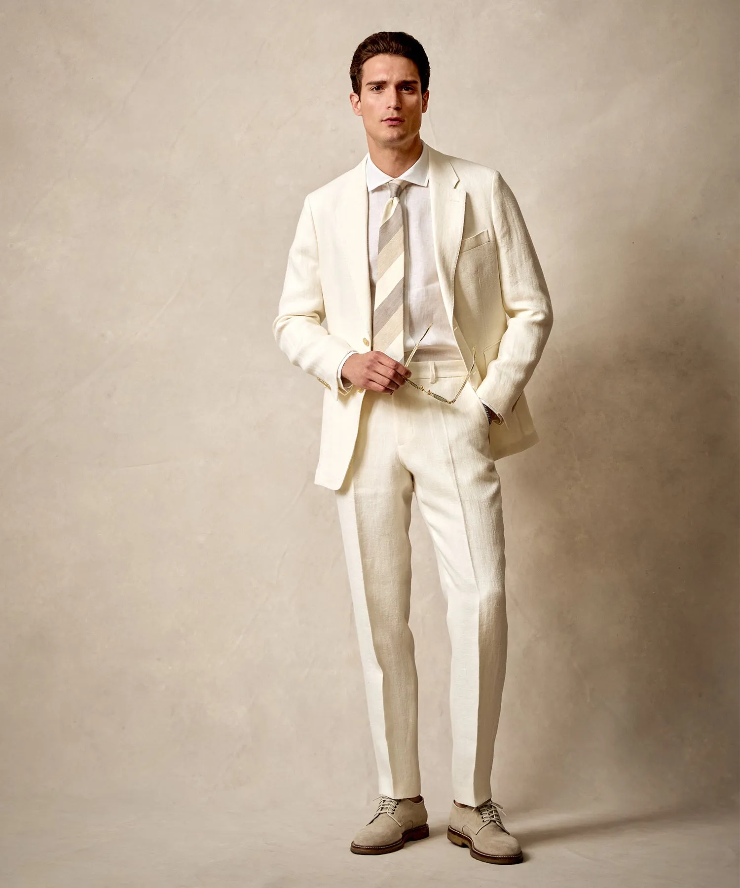 White Broken Herringbone Sutton Trouser