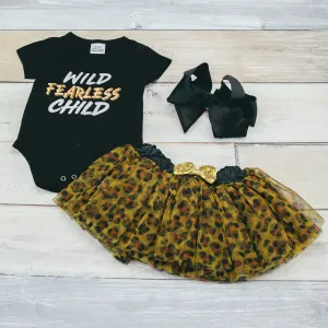 Wild Fearless Child tulle infant romper set